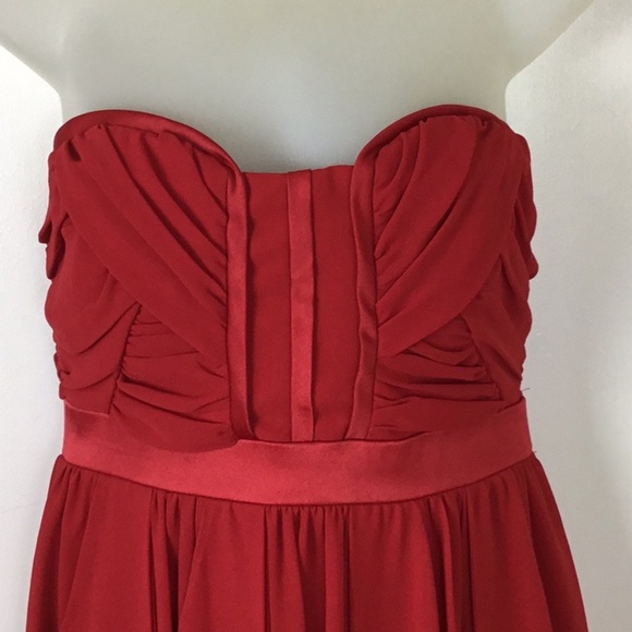XOXO Chiffon Strapless Red Mini Dress NWT - Picture 2 of 9